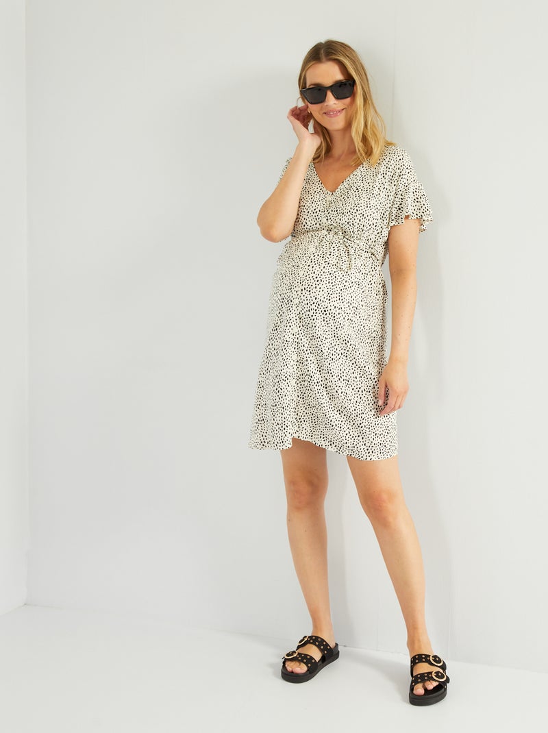Vestido de grávida a direito liso BRANCO - Kiabi