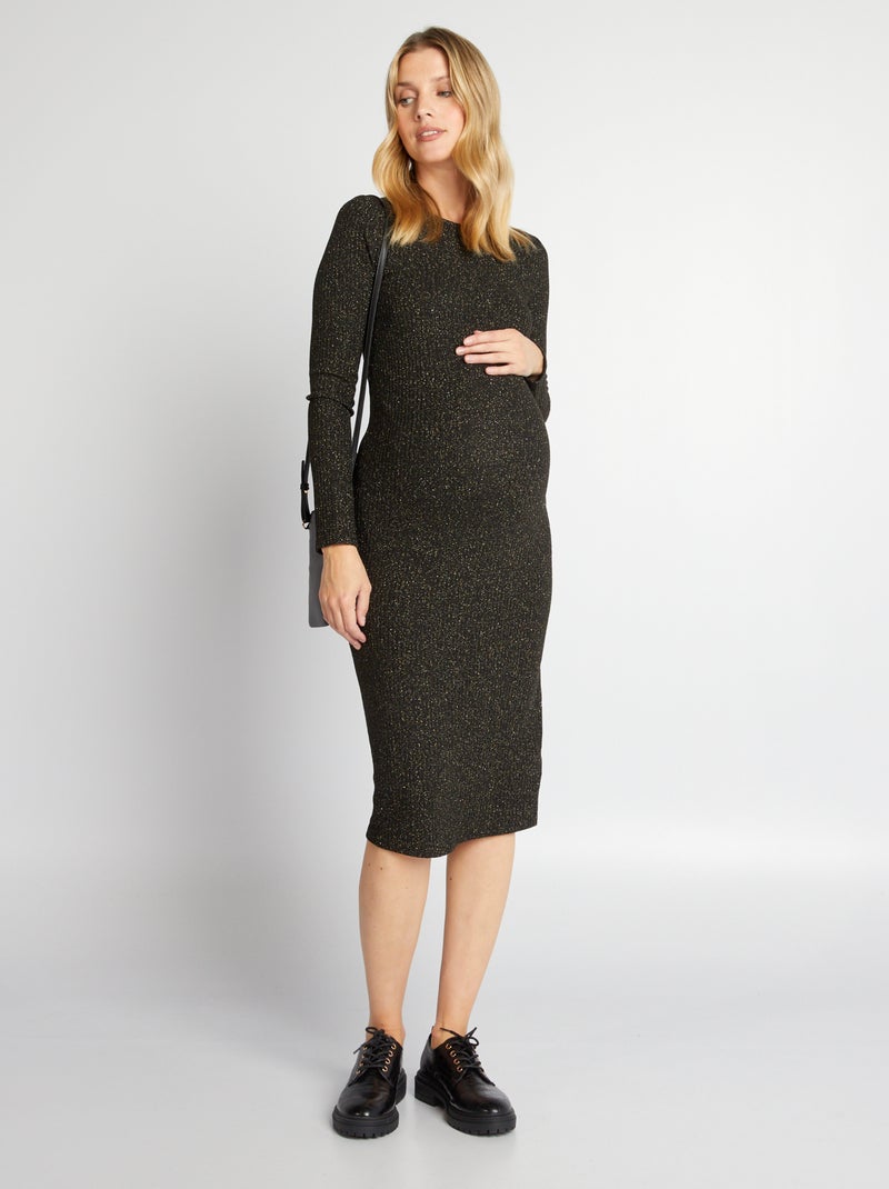 Vestido de grávida com brilhantes PRETO - Kiabi