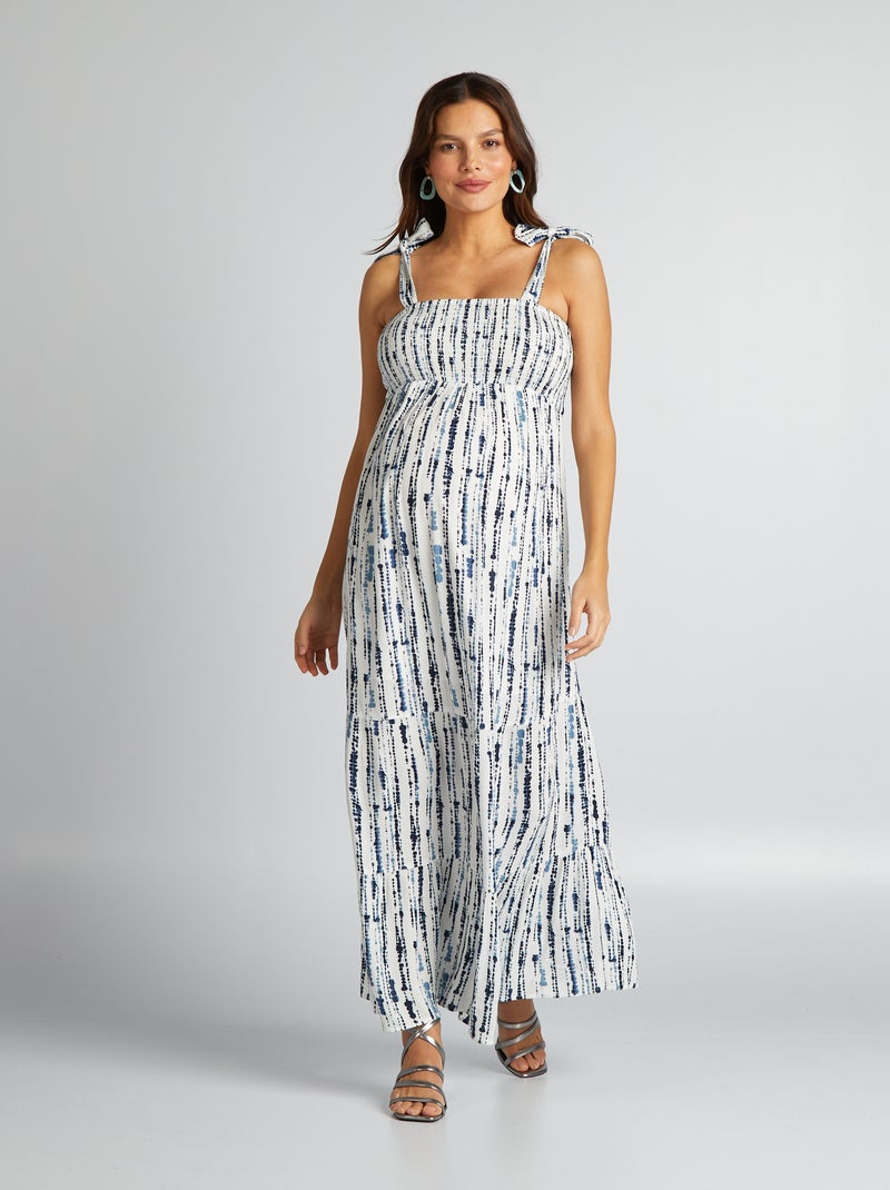 Vestido de grávida com corte comprido BRANCO - Kiabi