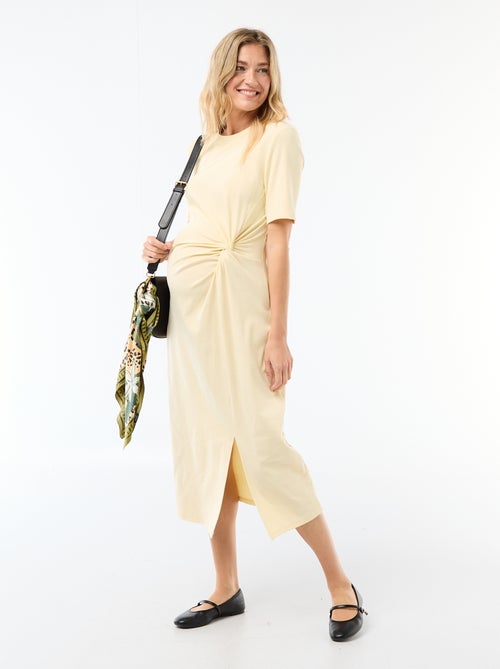 Vestido de grávida com torcido frontal - Kiabi