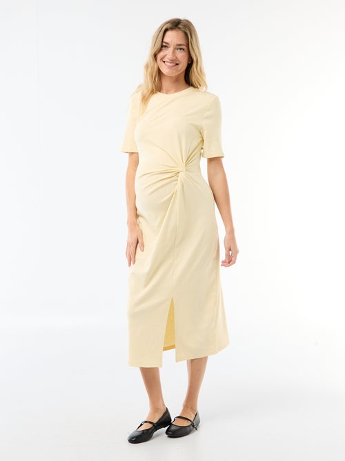 Vestido de grávida com torcido frontal - Kiabi