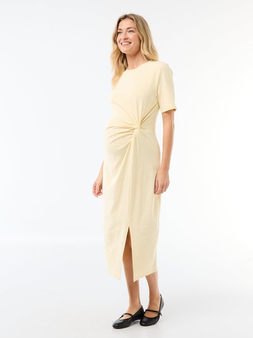 Vestido de grávida com torcido frontal - Kiabi