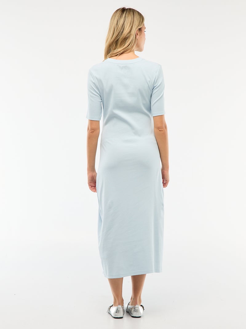 Vestido de grávida com torcido frontal Azul - Kiabi
