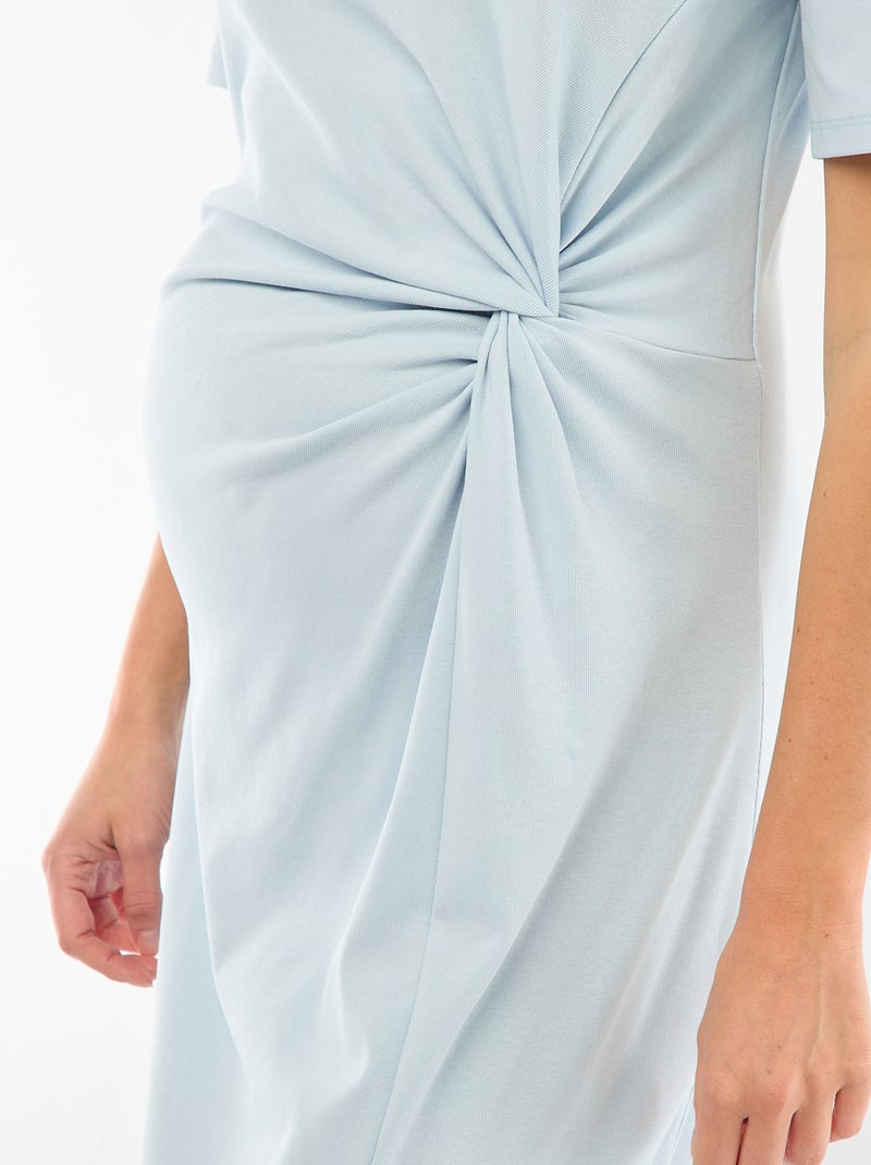 Vestido de grávida com torcido frontal Azul - Kiabi