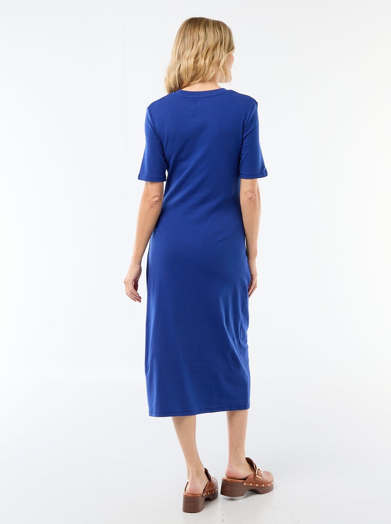 Vestido de grávida com torcido frontal Azul - Kiabi