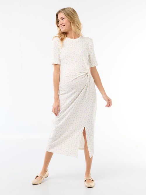 Vestido de grávida com torcido frontal - Kiabi