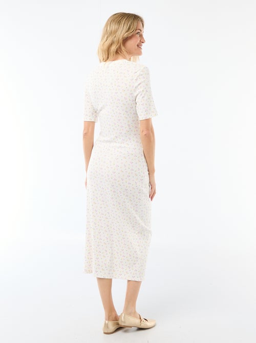 Vestido de grávida com torcido frontal - Kiabi