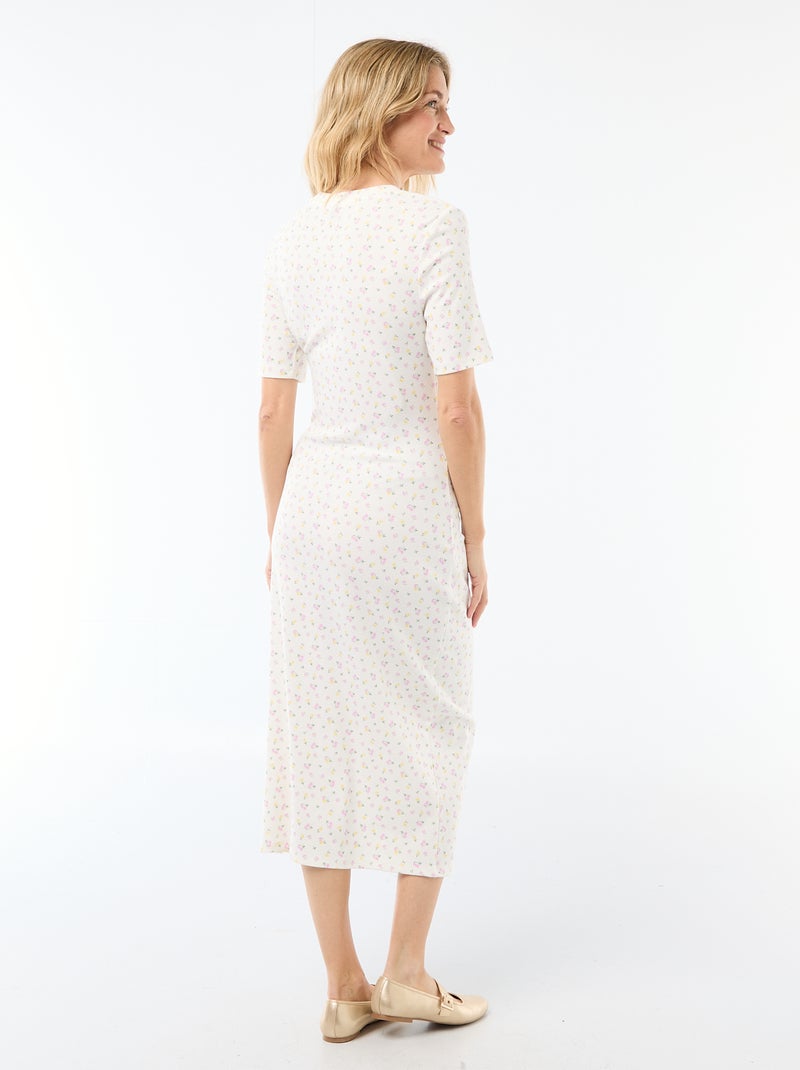 Vestido de grávida com torcido frontal Bege - Kiabi