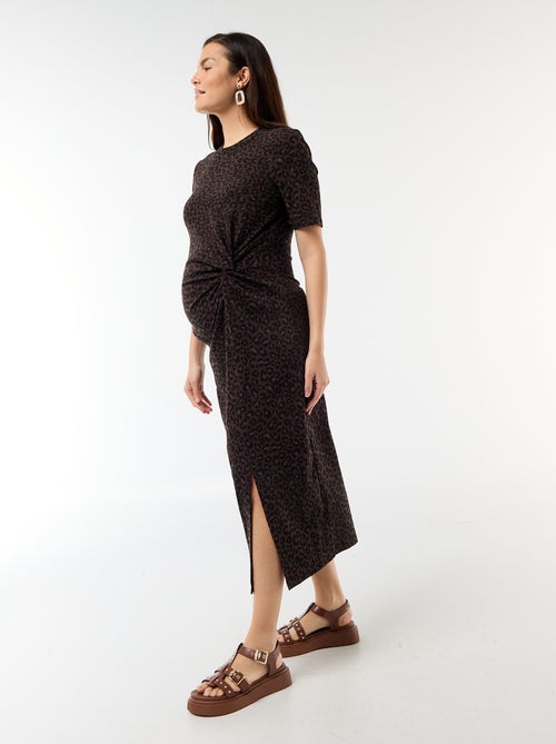 Vestido de grávida com torcido frontal - Kiabi
