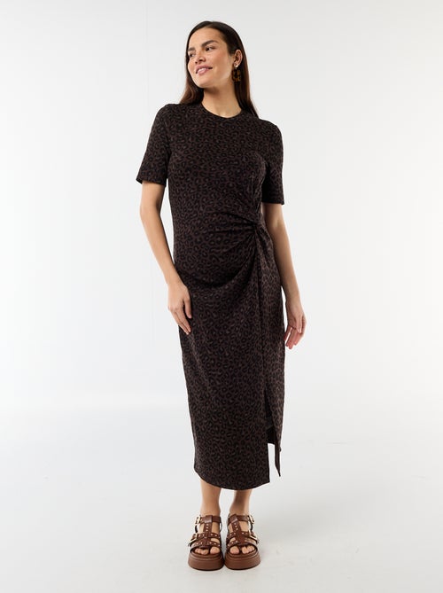 Vestido de grávida com torcido frontal - Kiabi