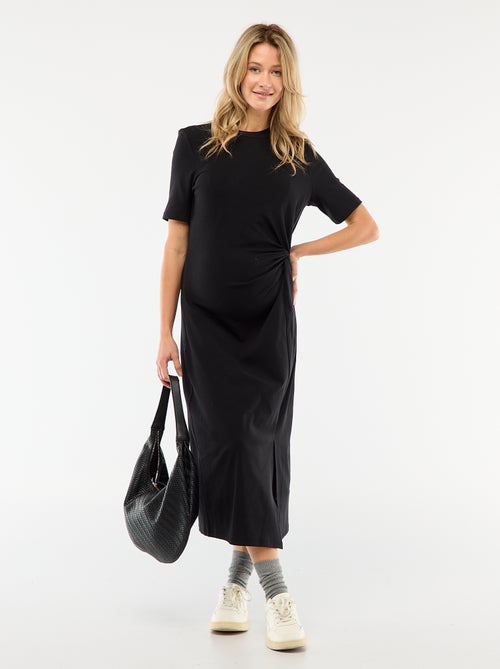 Vestido de grávida com torcido frontal - Kiabi