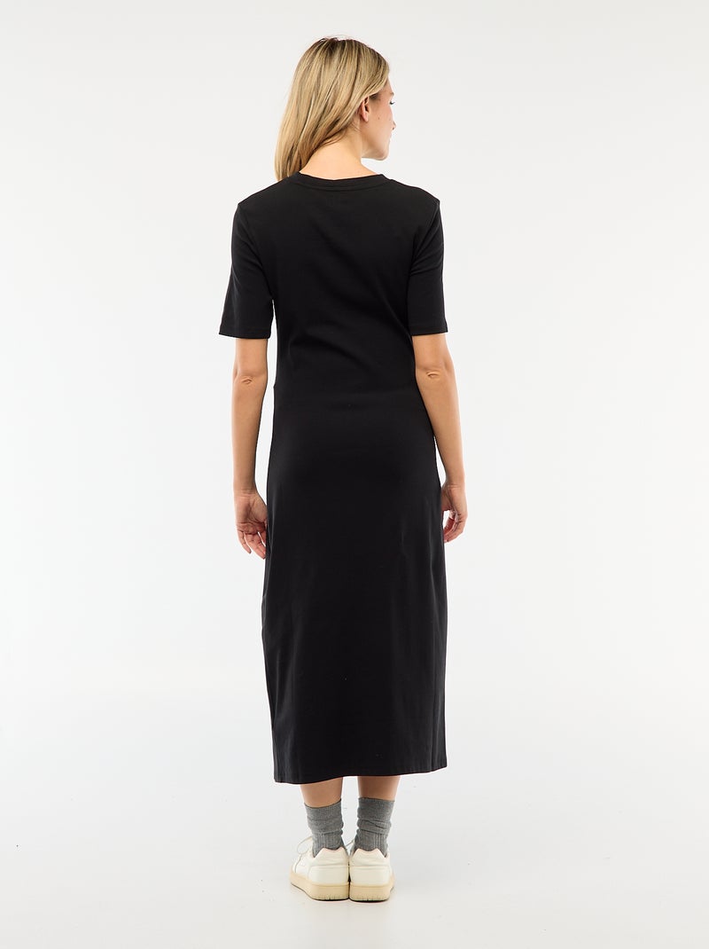 Vestido de grávida com torcido frontal Preto - Kiabi