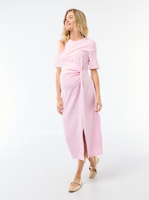 Vestido de grávida com torcido frontal - Kiabi