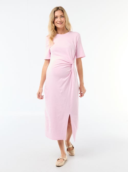 Vestido de grávida com torcido frontal - Kiabi