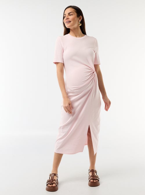 Vestido de grávida com torcido frontal - Kiabi