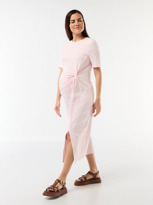 Vestido de grávida com torcido frontal - Kiabi