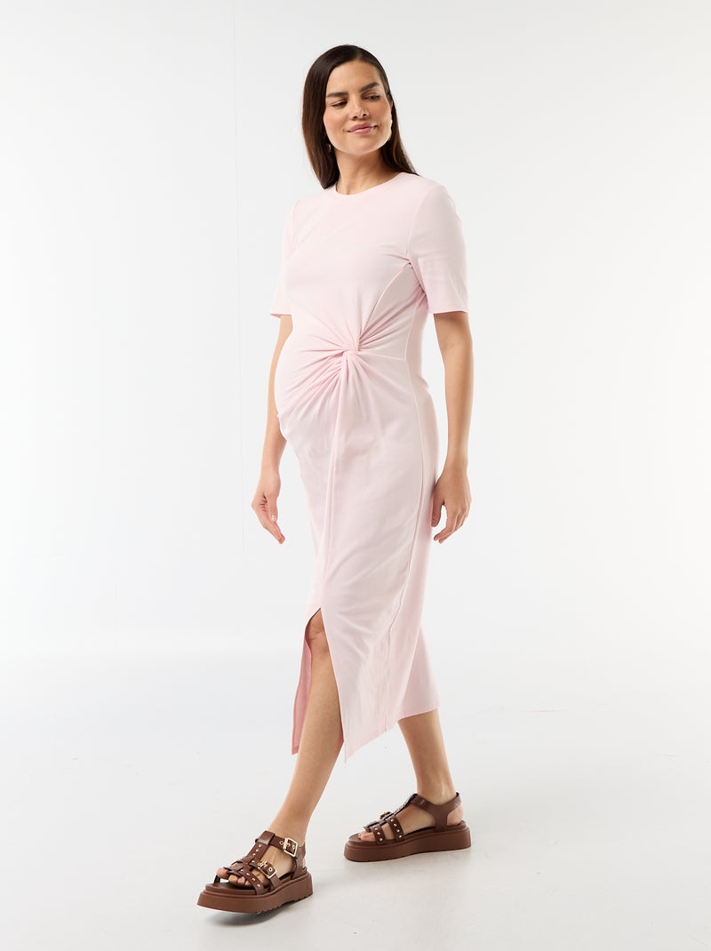 Vestido de grávida com torcido frontal Rosa - Kiabi