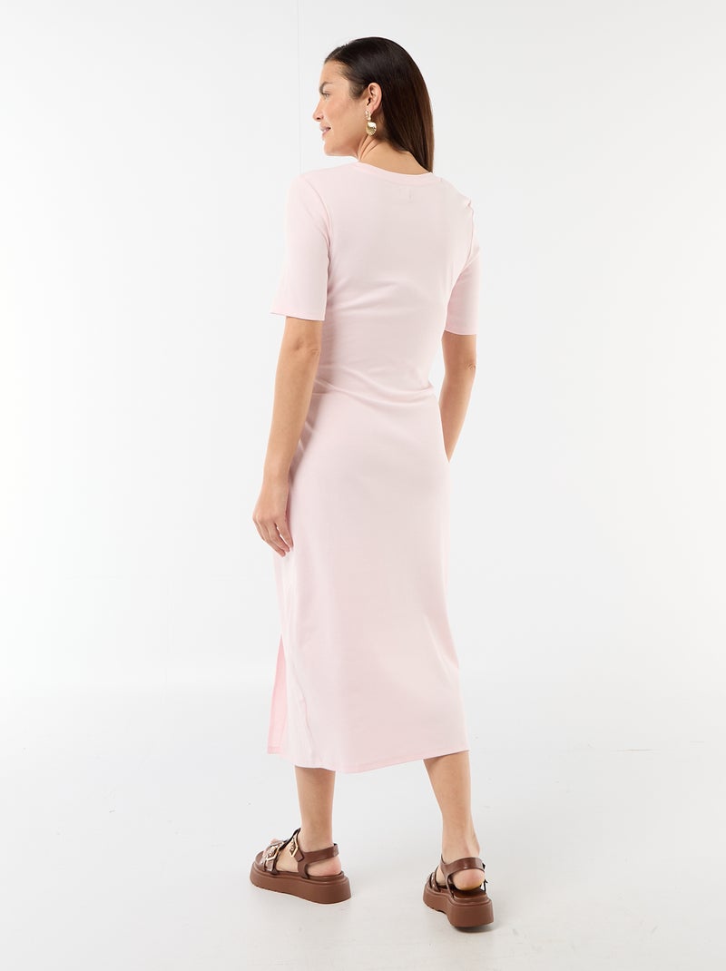 Vestido de grávida com torcido frontal Rosa - Kiabi