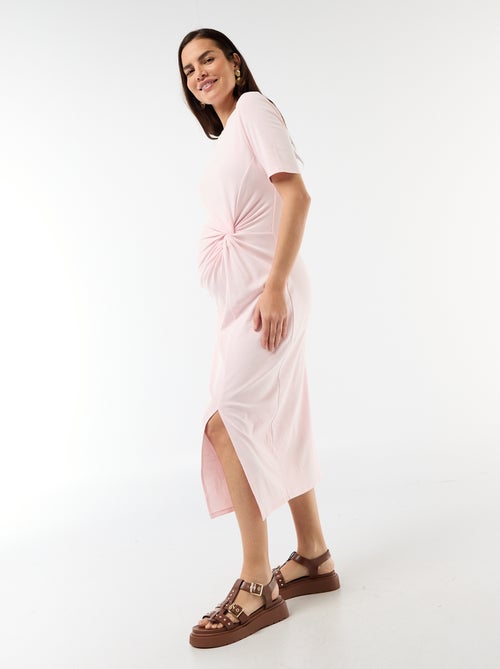 Vestido de grávida com torcido frontal - Kiabi