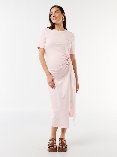 Vestido de grávida com torcido frontal - Kiabi