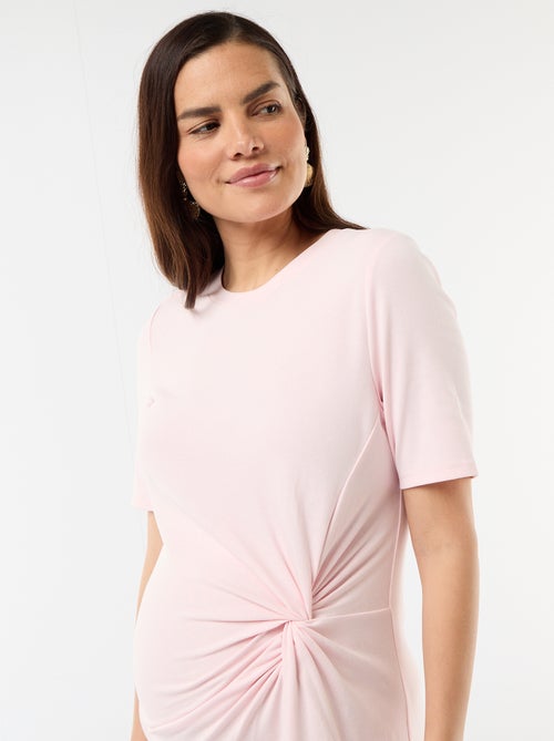 Vestido de grávida com torcido frontal - Kiabi