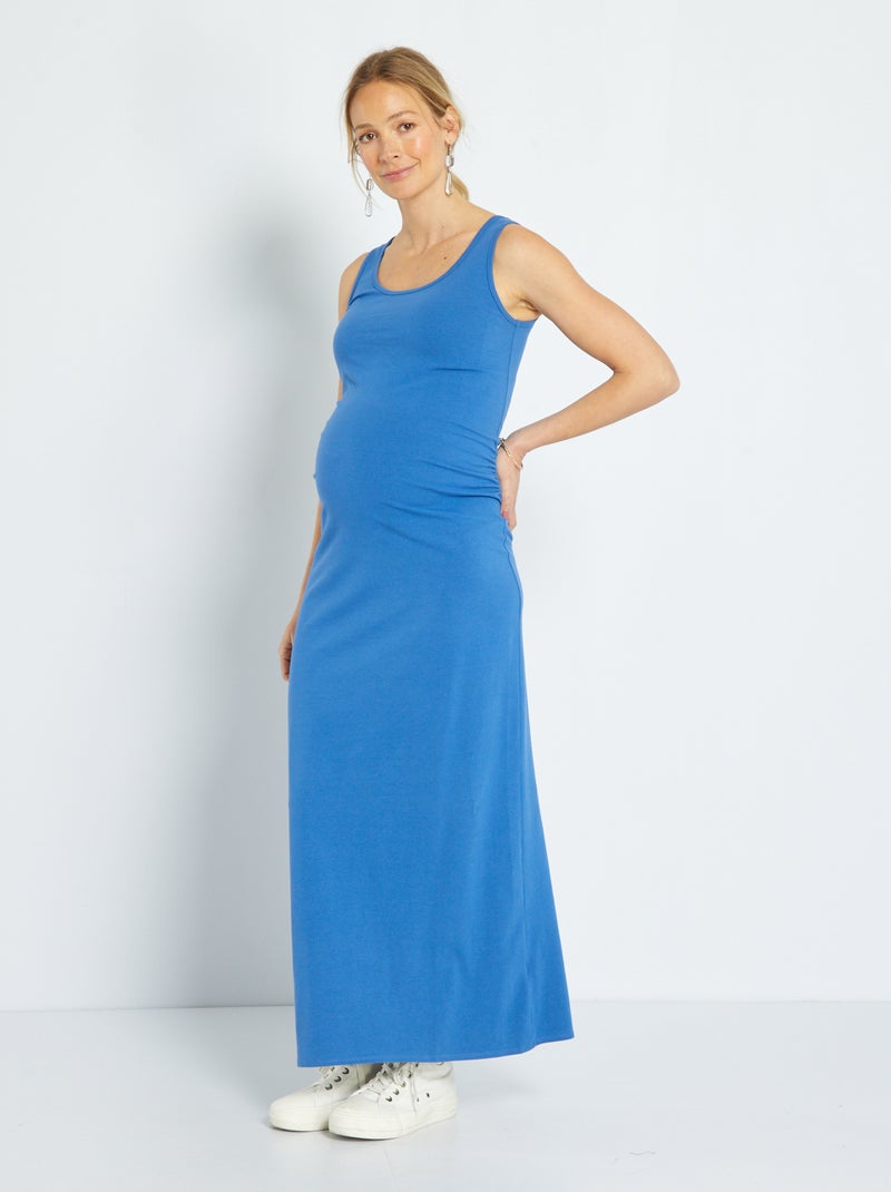 Vestido de grávida comprido AZUL - Kiabi