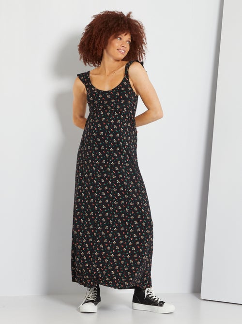 Vestido de grávida comprido com alças - Kiabi