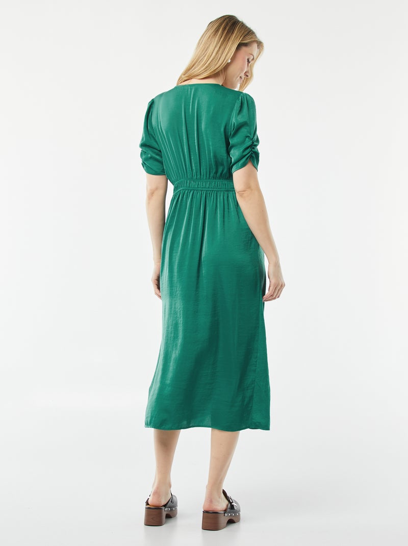 Vestido de grávida comprido e fluido VERDE - Kiabi