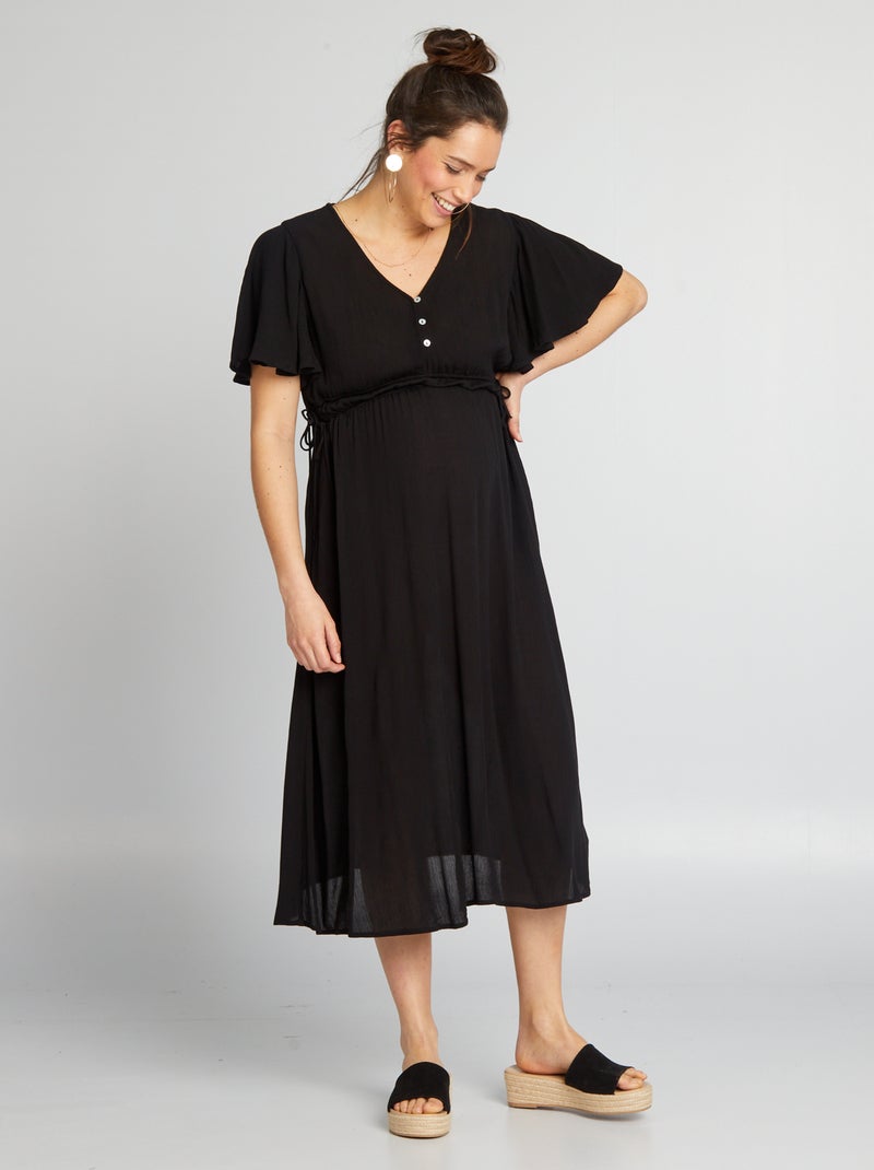 Vestido de grávida comprido Preto - Kiabi