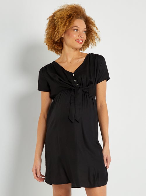 Vestido de grávida curto com decote em bico - Kiabi