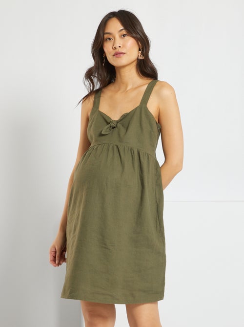 Vestido de grávida de linho - Kiabi