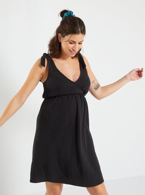 Vestido de grávida em gaze de algodão - Kiabi