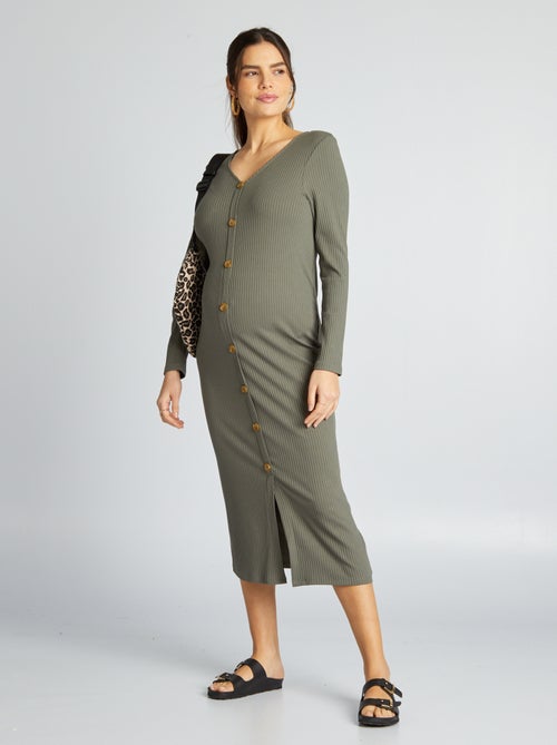 Vestido de grávida em malha nervurada - Kiabi