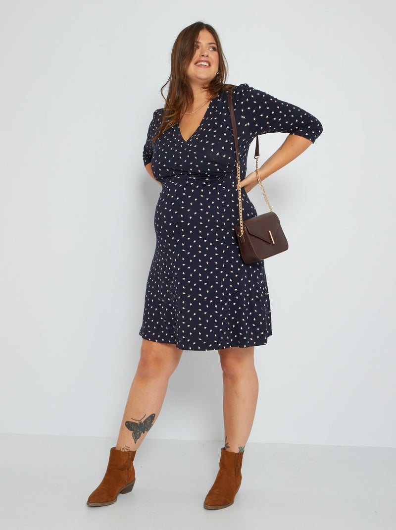Vestido de grávida fluido AZUL - Kiabi