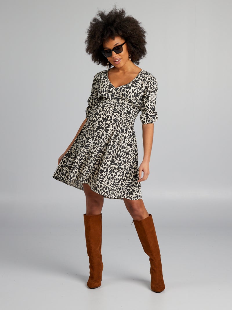 Vestido de grávida fluido PRETO - Kiabi