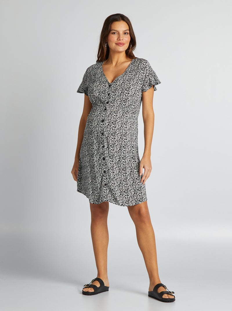 Vestido de grávida leve justo na cintura PRETO - Kiabi