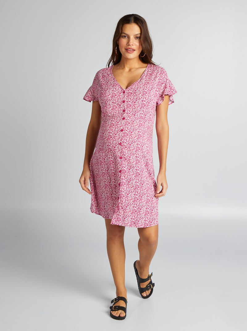 Vestido de grávida leve justo na cintura ROSA - Kiabi