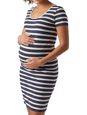 Vestido de Gravidez Mamalicious 20017376 Azul Marinho/Branco para Mulher