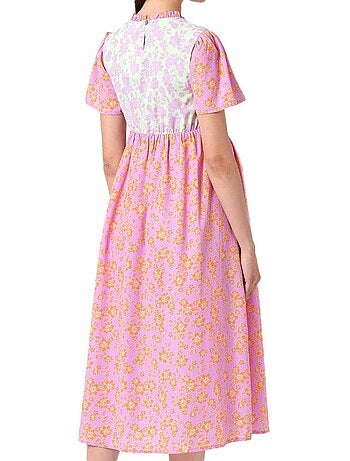 Vestido de Gravidez Mamalicious Dante Rosa/Verde para Mulher