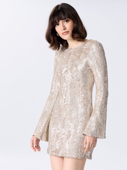 Vestido de lantejoulas com costas descobertas - Kiabi