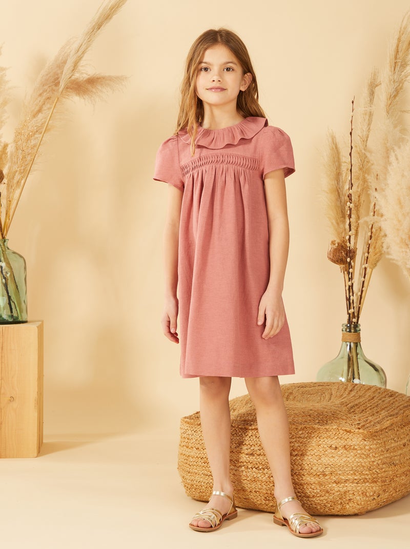 Vestido de linho com cabeção ROSA - Kiabi