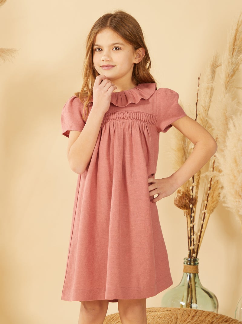 Vestido de linho com cabeção ROSA - Kiabi