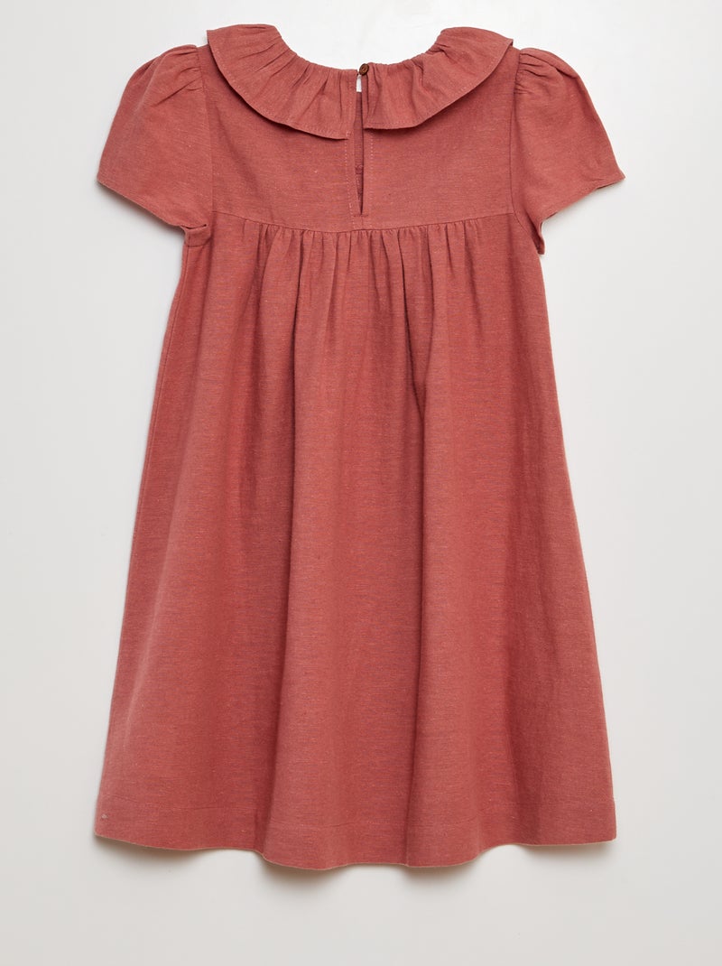 Vestido de linho com cabeção ROSA - Kiabi