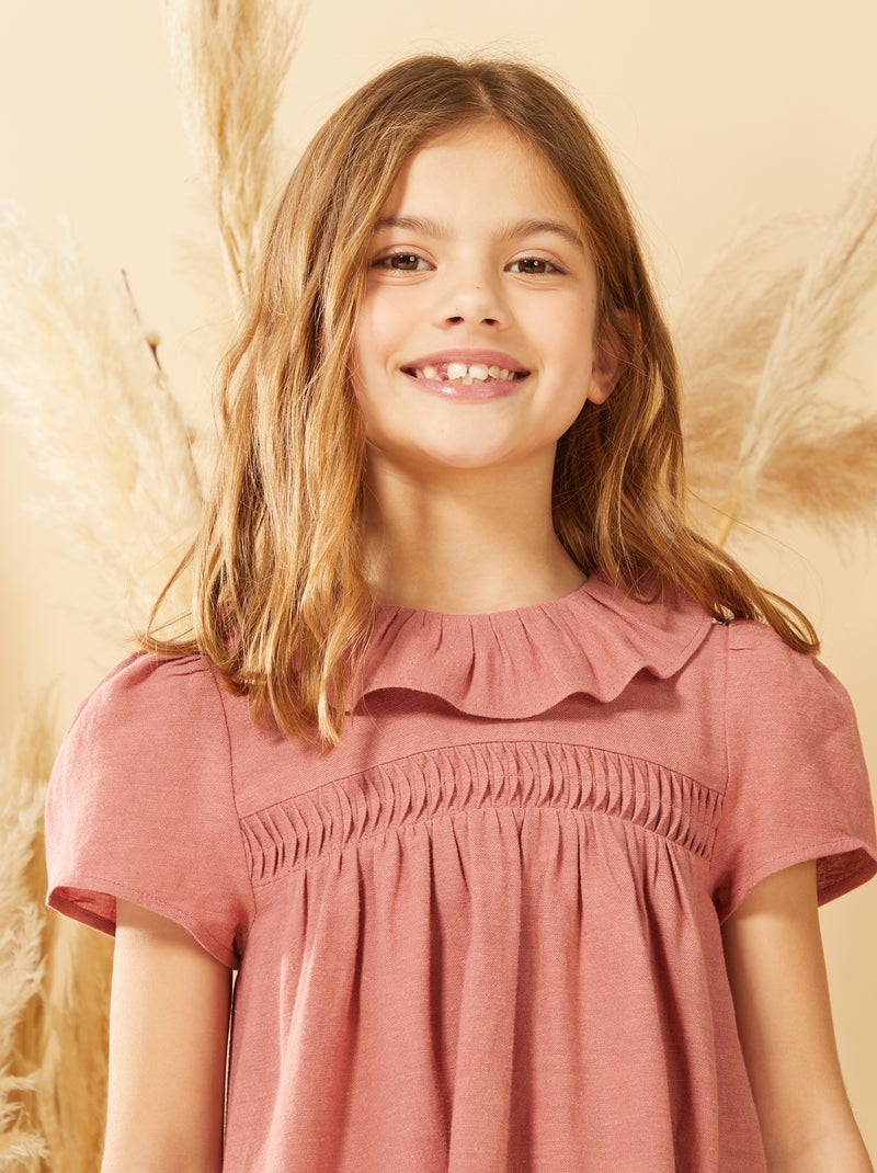 Vestido de linho com cabeção ROSA - Kiabi