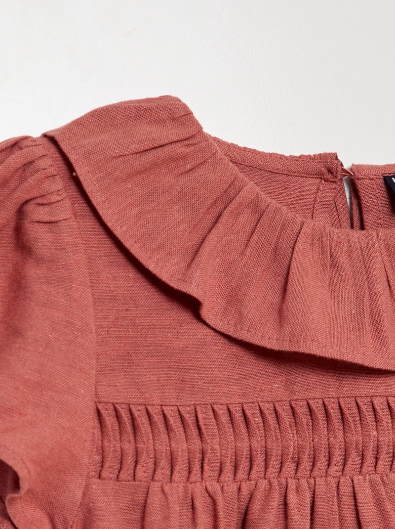 Vestido de linho com cabeção ROSA - Kiabi