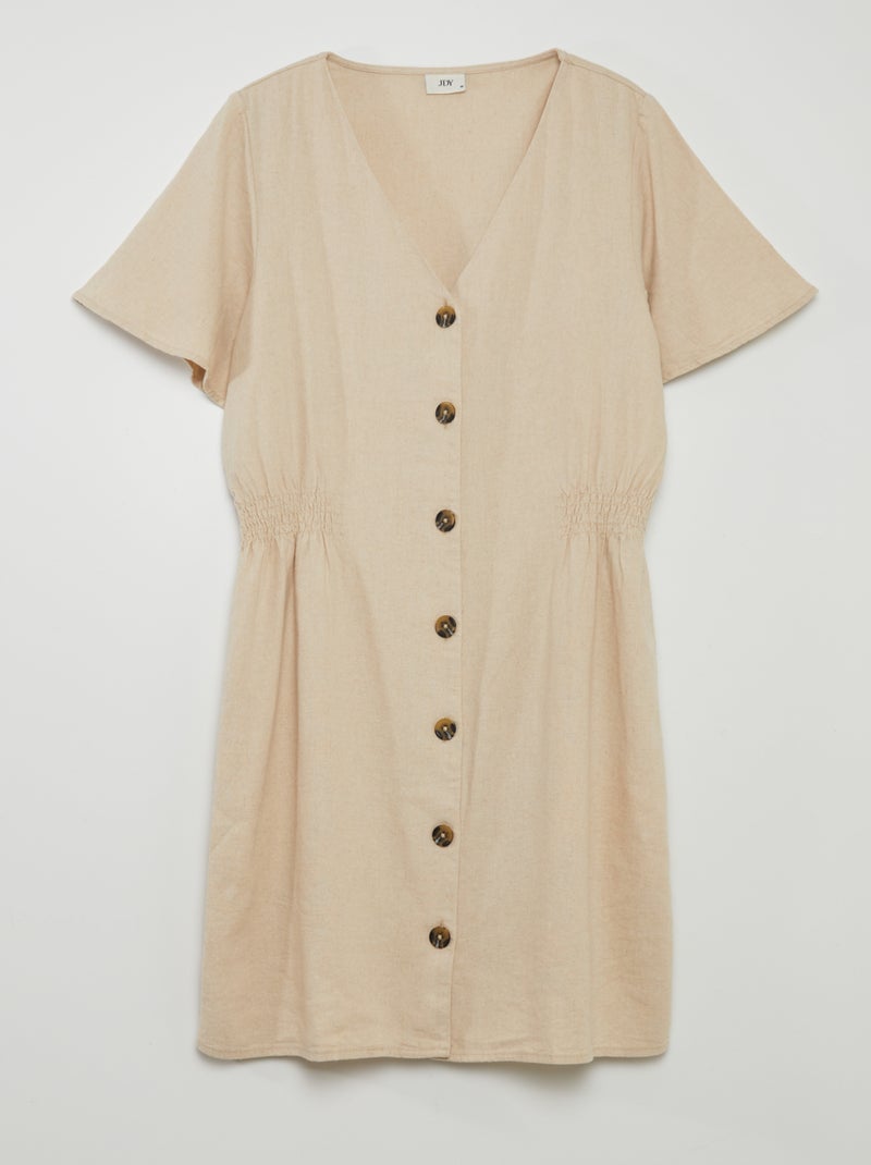 Vestido de linho misturado 'JDY' BEGE - Kiabi