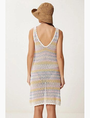 Vestido de malha bodycon às riscas com decote em v istanbul