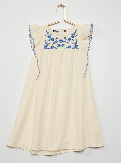 Vestido de malha bordado - Kiabi