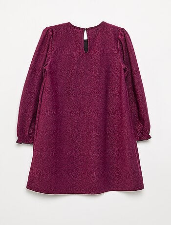 Vestido de malha brilhante com laços fantasia