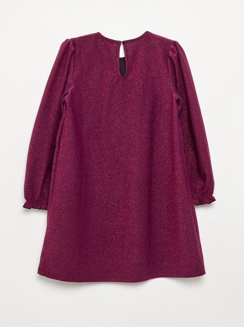 Vestido de malha brilhante com laços fantasia - Kiabi